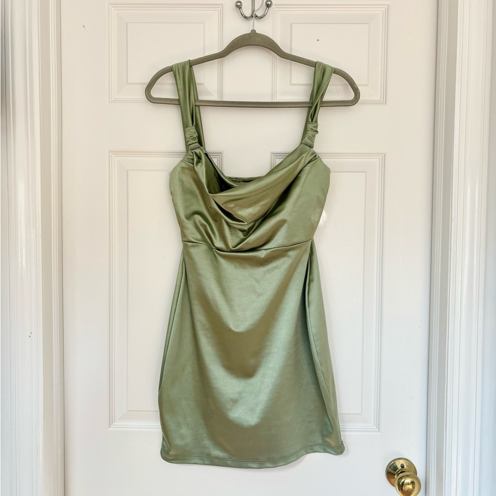 Windsor Elegant Green Satin Dress